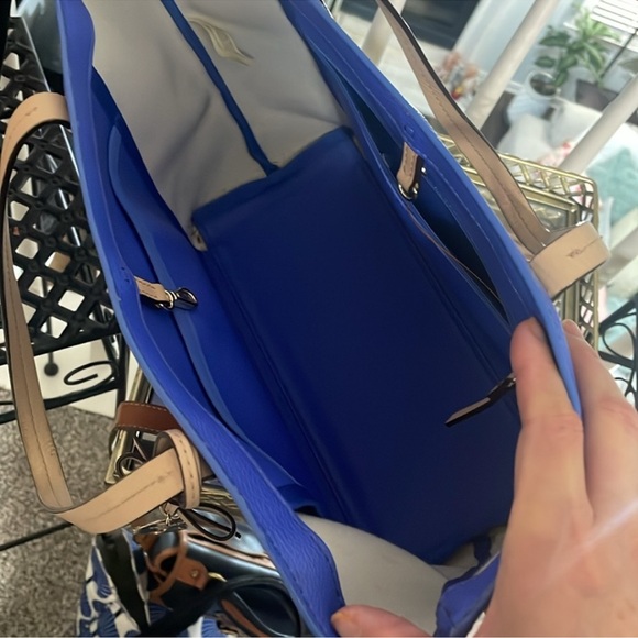 Kate Spade Blue and White Striped Tote Bag * Small Pen Marks - Picture 6 of 16
